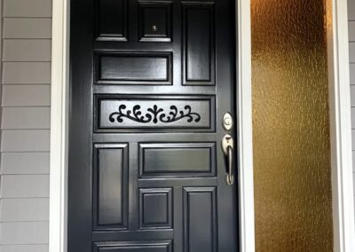 Restored 50 year old front door refinished with high gloss enamel by Vancouver WA painters.