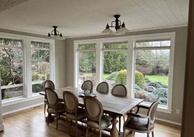 Interior painting of walls, trim, and ceiling in a dining room in Hockinson WA.